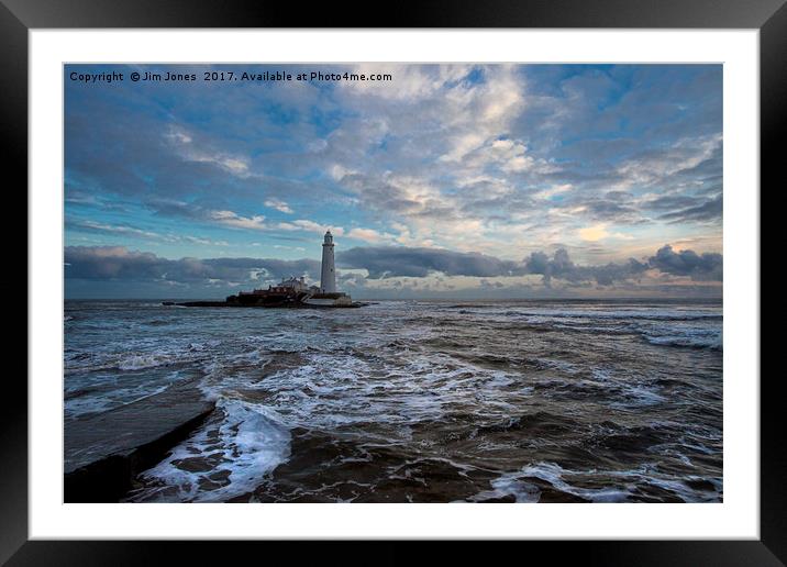 Winter dawn at St Mary's Island (2) Framed Mounted Print by Jim Jones