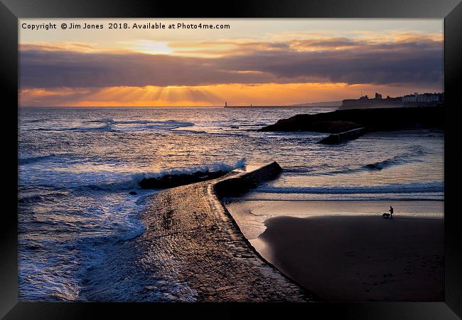 New day on Cullercoats Bay Framed Print by Jim Jones