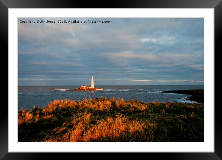 The last of the day's sunshine. Framed Mounted Print by Jim Jones