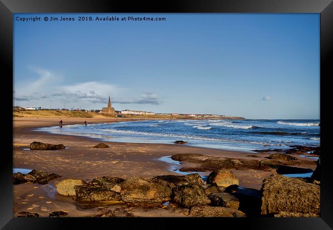 Tynemouth Long Sands Framed Print by Jim Jones