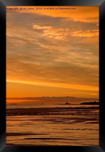 Northumbrian November Seascape Framed Print by Jim Jones