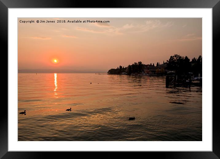 Another Sirmione Sunset Framed Mounted Print by Jim Jones