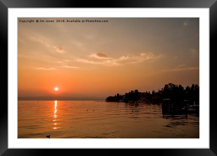 End of the day at Sirmione Framed Mounted Print by Jim Jones