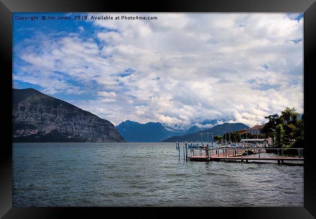 Lake Iseo looking north from Iseo Town Framed Print by Jim Jones