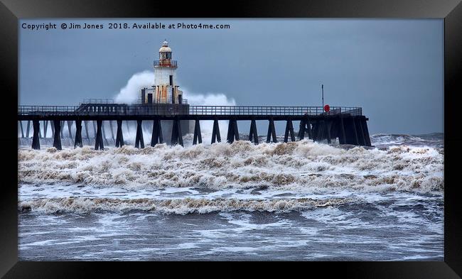 Stormy weather at the river mouth Framed Print by Jim Jones