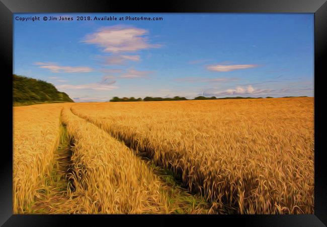 Artistic English Wheat Field Framed Print by Jim Jones