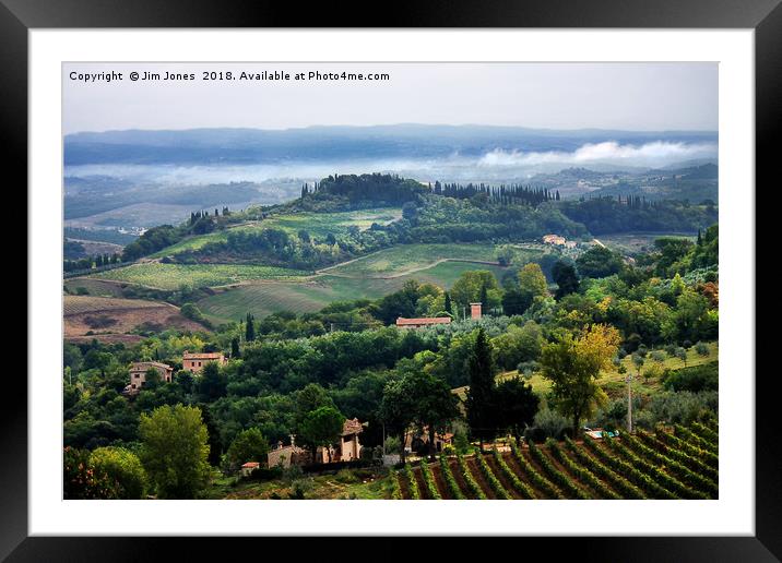 The Rolling Hills of Tuscany Framed Mounted Print by Jim Jones