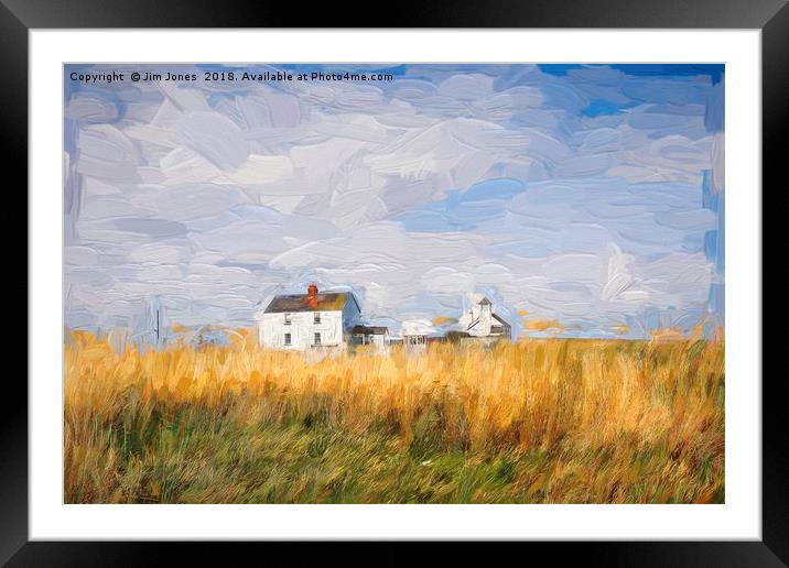 Artistic Northumbrian whitewashed buildings Framed Mounted Print by Jim Jones