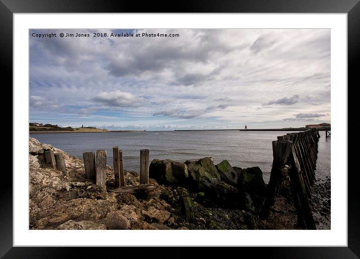 The mouth of the River Tyne Framed Mounted Print by Jim Jones