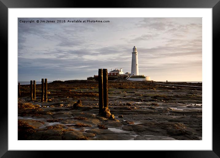 Early morning at St Mary's Island Framed Mounted Print by Jim Jones
