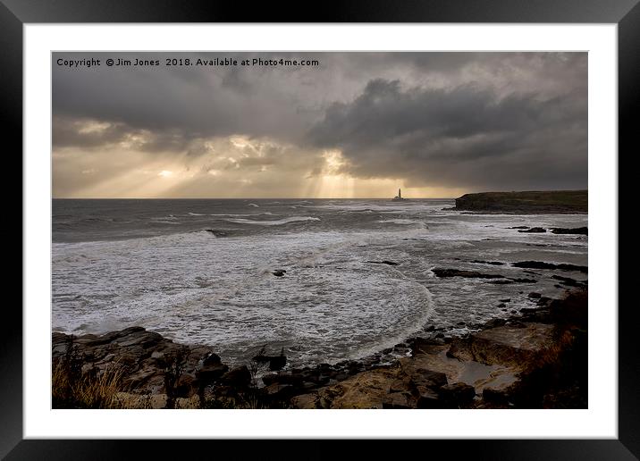 Stormy Northumbrian Morning Framed Mounted Print by Jim Jones