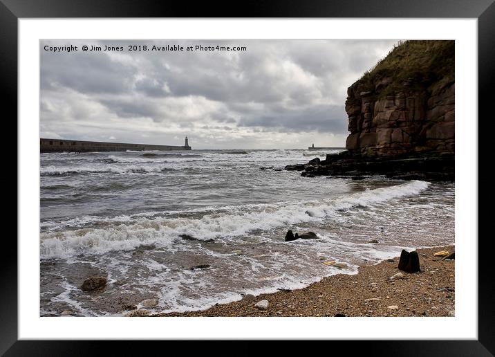 The mouth of the River Tyne Framed Mounted Print by Jim Jones