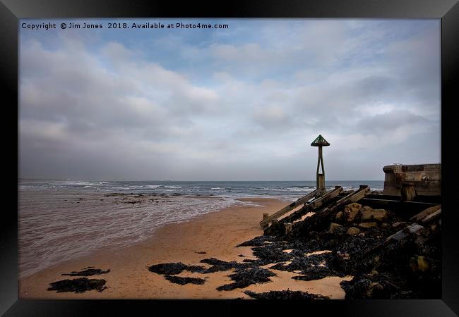 Northumbrian November Seascape Framed Print by Jim Jones