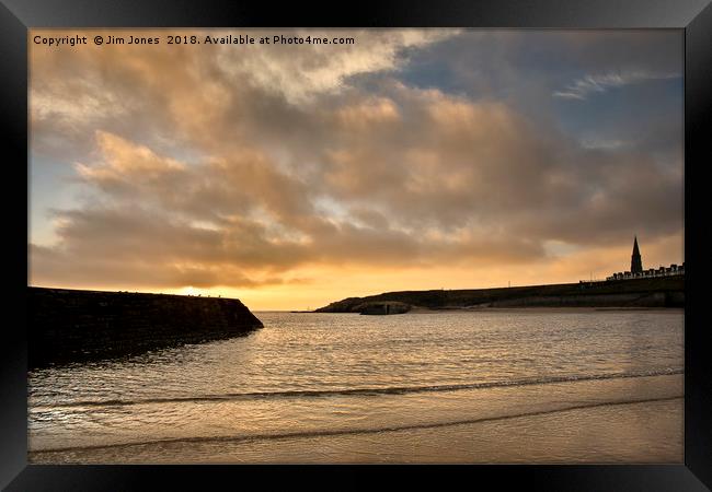 Cullercoats Bay dawn Framed Print by Jim Jones