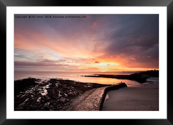Cullercoats Bay at dawn Framed Mounted Print by Jim Jones