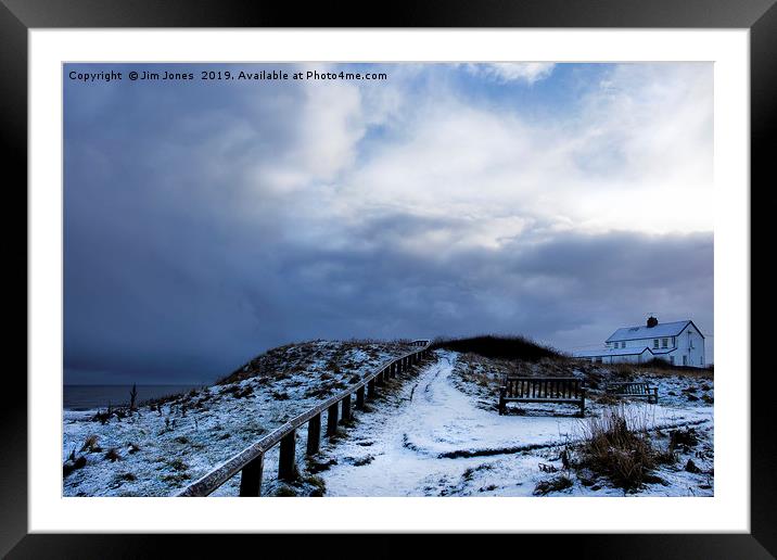 Rocky Island in the snow Framed Mounted Print by Jim Jones