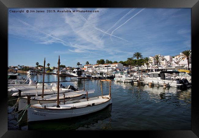 The Marina at Cala'n Bosche, Menorca Framed Print by Jim Jones