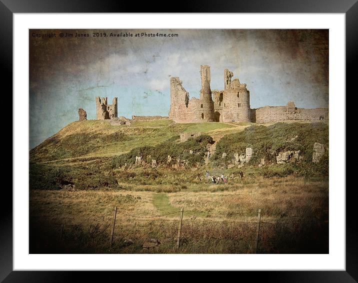 Artistic Dunstanburgh Castle in Northumberland Framed Mounted Print by Jim Jones