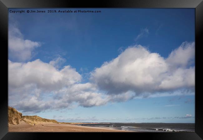Under a big blue Northumbrian sky Framed Print by Jim Jones