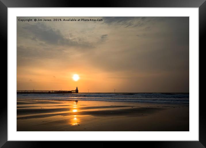 Sunrise over the North Sea at Blyth in Northumberl Framed Mounted Print by Jim Jones