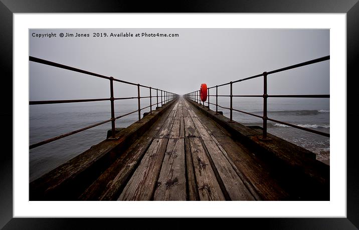 The Old Wooden Pier in Perspective Framed Mounted Print by Jim Jones