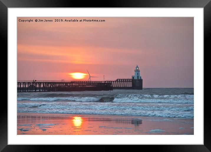 Reflected Northumbrian sunrise Framed Mounted Print by Jim Jones