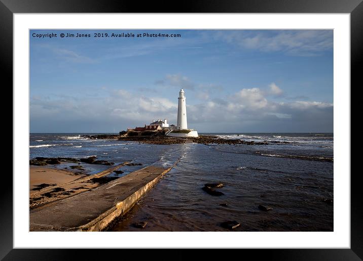 Morning Sunshine at St Mary's Island Framed Mounted Print by Jim Jones