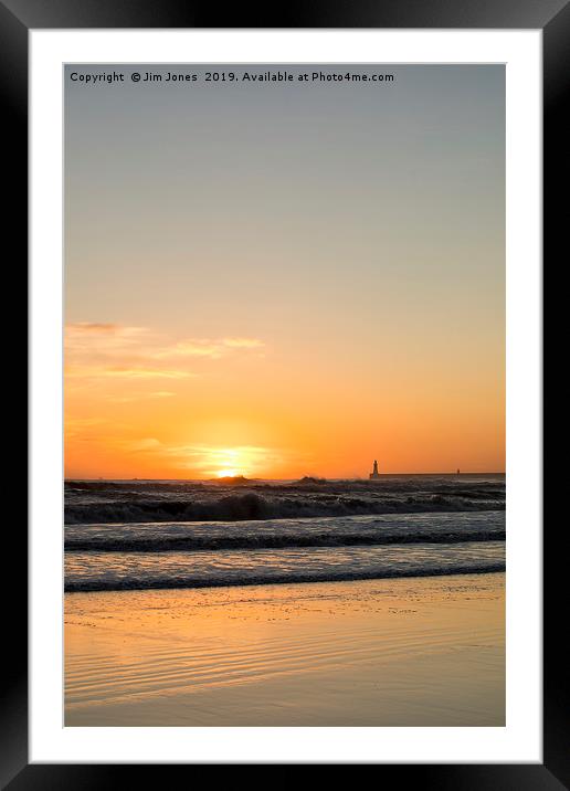 Tynemouth Long Sands Sunrise Framed Mounted Print by Jim Jones