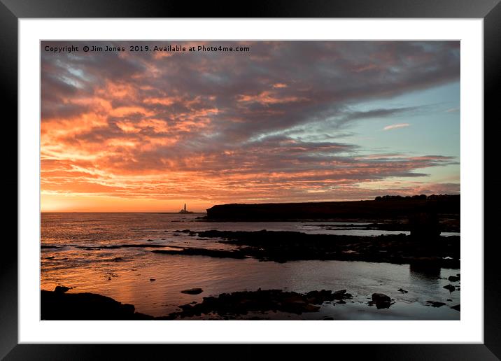 November sun rise over the North Sea Framed Mounted Print by Jim Jones