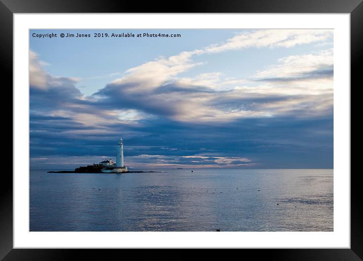Start of the day at St Mary's Island Framed Mounted Print by Jim Jones