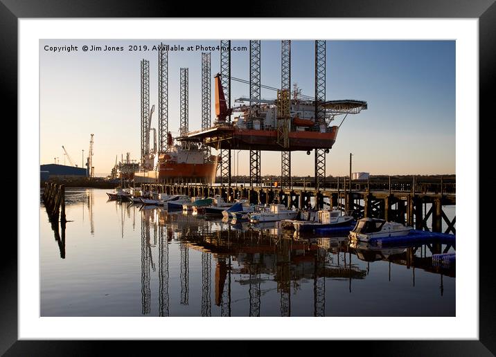 Big Ships and Little Boats Framed Mounted Print by Jim Jones