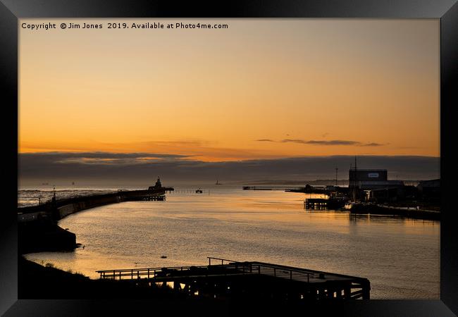 Dawn on the River Blyth in Northumberland. Framed Print by Jim Jones