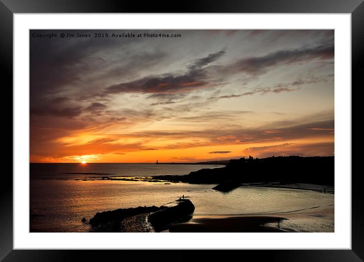 December Sunrise over Cullercoats Bay Framed Mounted Print by Jim Jones