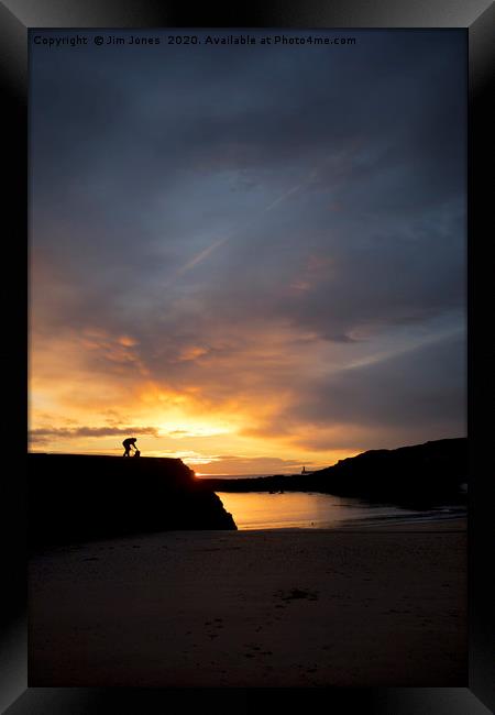 Sunrise at Cullercoats Bay Framed Print by Jim Jones