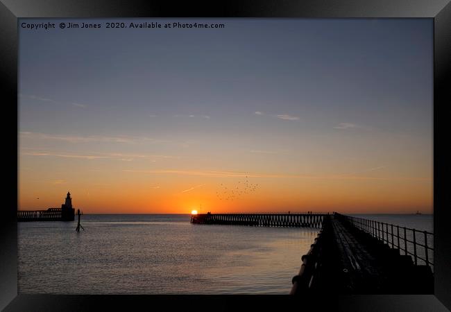 January sunrise at the mouth of the River Blyth Framed Print by Jim Jones