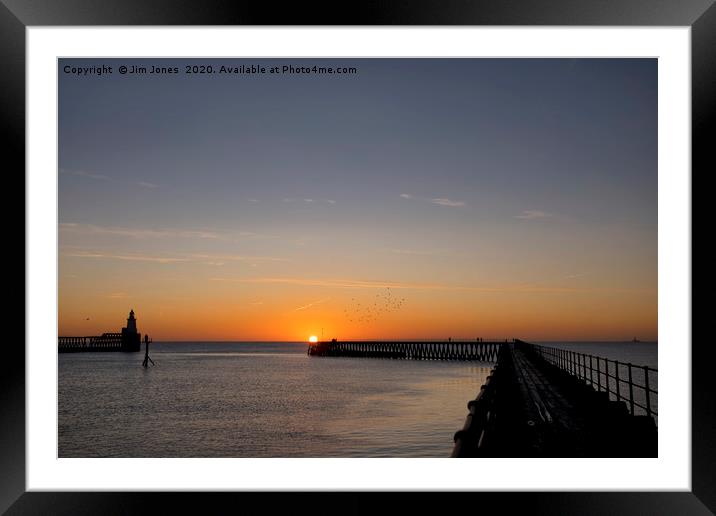 January sunrise at the mouth of the River Blyth Framed Mounted Print by Jim Jones