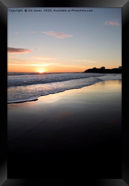 October sunrise on the beach at Blyth Framed Print by Jim Jones