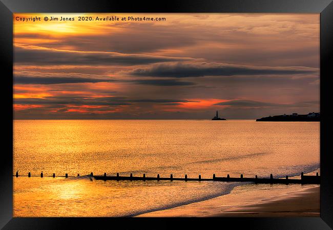 Artistic North Sea Sunrise Framed Print by Jim Jones