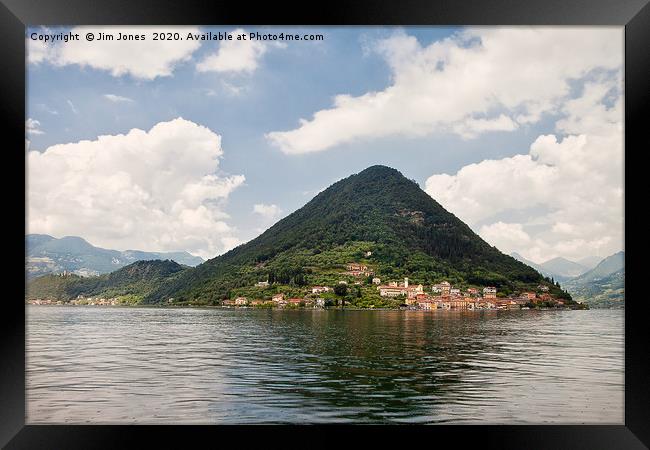 Monte Isola on Lake Iseo in Northern Italy Framed Print by Jim Jones