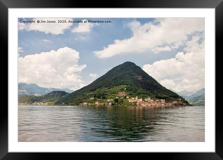 Monte Isola on Lake Iseo in Northern Italy Framed Mounted Print by Jim Jones