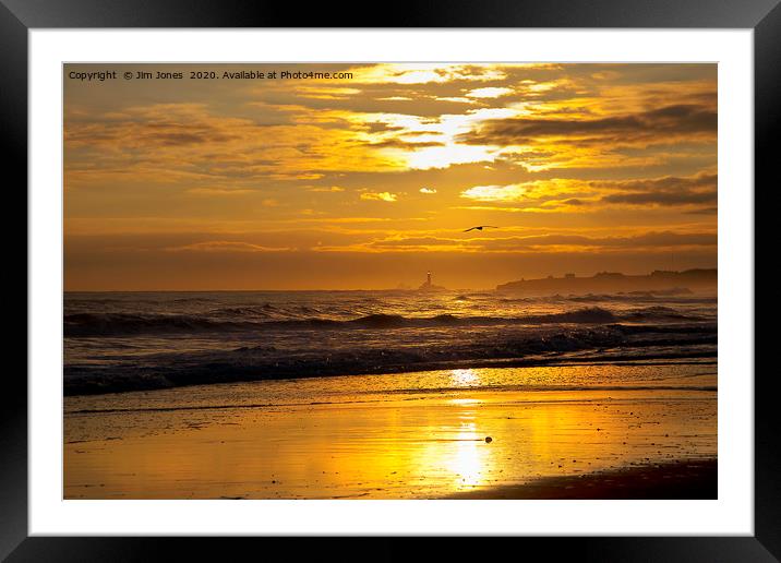 Golden Sunrise over the North Sea Framed Mounted Print by Jim Jones