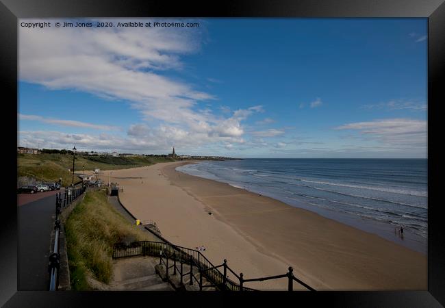 The Steps down to Tynemouth Long Sands Framed Print by Jim Jones