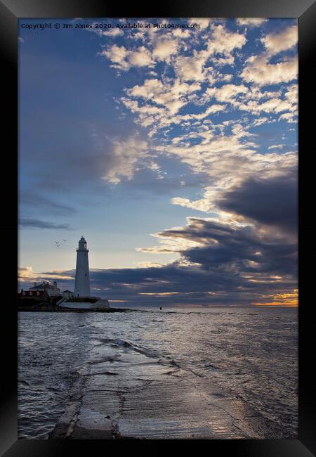 High Tide at St Mary's Island Framed Print by Jim Jones