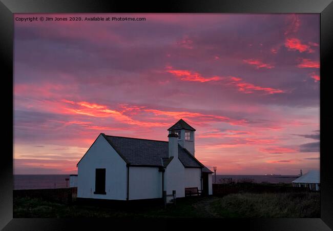 October sunrise over the Watchtower Framed Print by Jim Jones