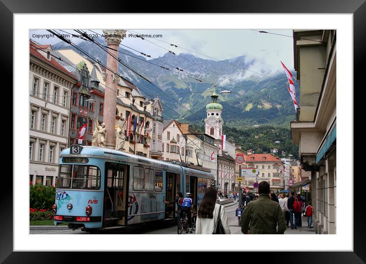 Innsbruck street scene Framed Mounted Print by Jim Jones