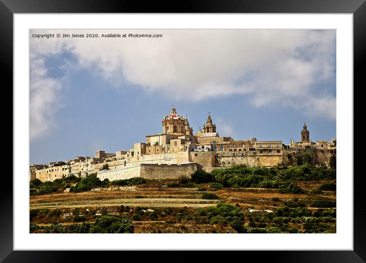 Mdina Silent City of Malta Framed Mounted Print by Jim Jones