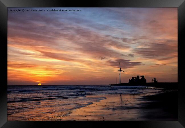 January daybreak on the beach. Framed Print by Jim Jones