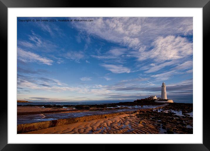 October sunshine at St Mary's Island Framed Mounted Print by Jim Jones