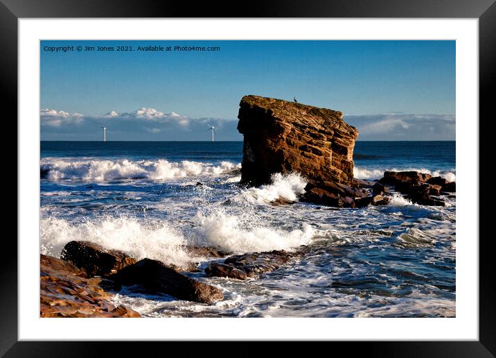 Stormy Sea around Charlie's Garden Framed Mounted Print by Jim Jones