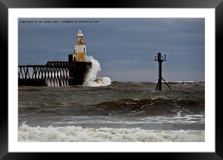 Winter storm over the North Sea Framed Mounted Print by Jim Jones